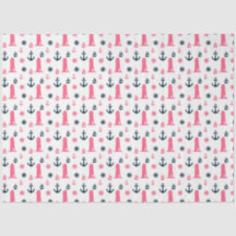 Roze en marineblauwe nautische serie ontwerp 3