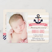 Roze en marinescheepvaartbekendmaking aankondiging (Voorkant / Achterkant)