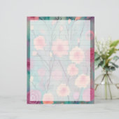 Roze en mauve bloemige voering (Staand voorkant)