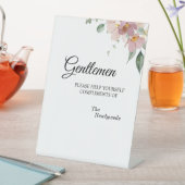 Roze en Mauve Floral Gentlemen Bathroom Reclamebord Met Voetstuk (Insitu)