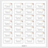 Roze en Mauve Floral Guest Adresetiketten Sticker (Vel)
