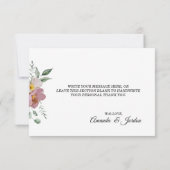 Roze en Mauve Floral Hartelijk dank Bedankkaart (Achterkant)