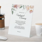 Roze en Mauve Floral Unplugged Ceremonie Reclamebord Met Voetstuk (Insitu)