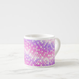 Roze en mauve lovertjes Bling Espresso Kop