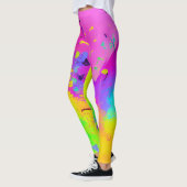 Roze en meer Abstracte spatverf Leggings (Links)
