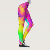 Roze en meer Abstracte spatverf Leggings (Rechts)