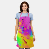 Roze en meer Abstracte spatverf Schort (Gedragen)