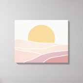Roze en minimalistisch zonnewandkunstcanvas canvas afdruk (Voorkant)