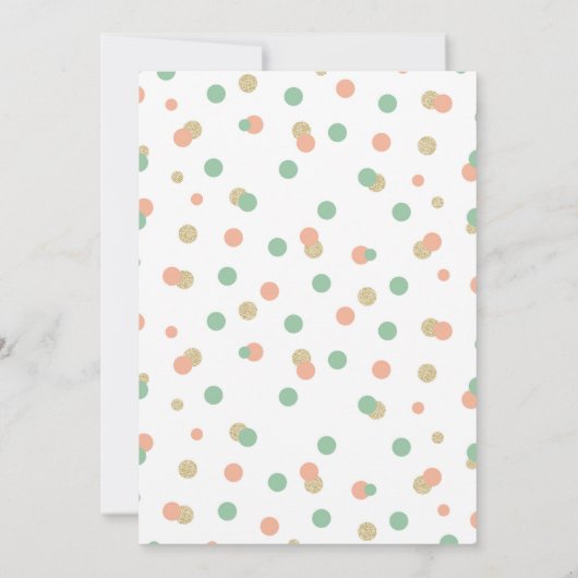 Roze en Mint Birthday Uitnodigingen (Achterkant)