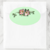 Roze en Mint Bloemen Achtergrond Stickers (Tas)