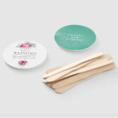 Roze en Mint Bloemen bruiloft gunst Handwaaier (Niet-gemonteerd)