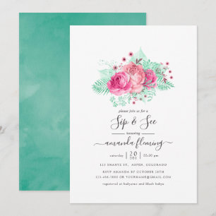 Roze en Mint Bloemrijke Drink en Zie Kaart