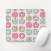 Roze en Mint Doughnut Print Mousepad Muismat (Met muis)