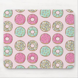 Roze en Mint Doughnut Print Mousepad Muismat