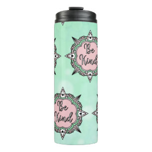 Roze en mint-groen thermosbeker
