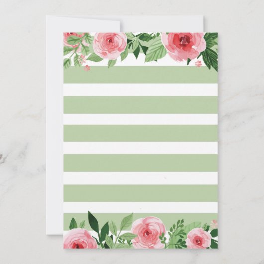 Roze en Mint Groene Bruids Douche uitnodiging (Achterkant)