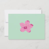 Roze en Mint Groene Cherry Blossom Quinceanera RSVP Kaartje (Achterkant)