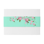 Roze en Mint Groene Cherry Blossom Uitnodigingen Wikkel (Achterkant Voorbeeld)