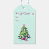  Roze en Mint Kerstboom Gift Label Cadeaulabel (Achterkant)
