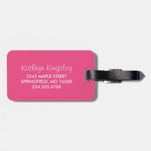 Roze en Mint  Rozen Monogram Bagagelabel (Achterkant horizontaal)