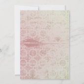 Roze en munt Abstracte bruiloft Kaart (Achterkant)