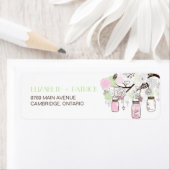 Roze en Munt Green Mason Jars Weddenschap Etiket (Insitu)