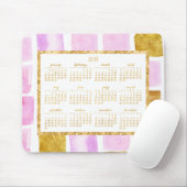 Roze en namaak gouden jaarlijkse 2018 kalender mui muismat (Met muis)
