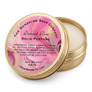 Roze en namaak gouden marmeren label voor vaste pa