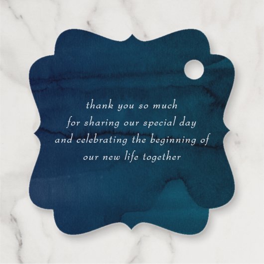 Roze en Navy Blauwe Bloemen Bruiloft Dank U Bedankjes Labels (Achterkant)