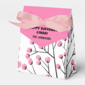 Roze en Navy Blue Birthday-cadeaudoos Bedankdoosjes (Voorkant Zijde)