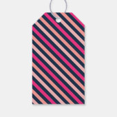 Roze en Navy Blue Love Stripes Label Cadeaulabel (Achterkant)