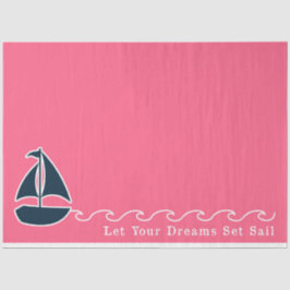 Roze en Navy Nautical Series Design 4 Tissuepapier