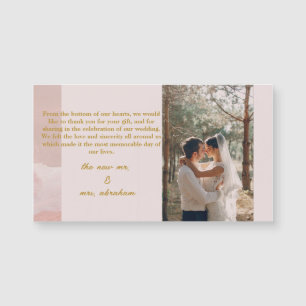 Roze en neutraal Modern Elegant bruiloft bedankt