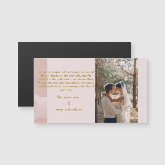Roze en neutraal Modern Elegant bruiloft bedankt (Voorkant / Achterkant)