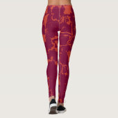 Roze en Oranje Abstract Leggings (Achterkant)