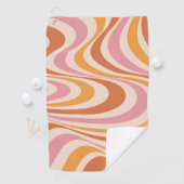 Roze en oranje abstract wervelontwerp golfhanddoek (Insitu)