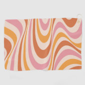 Roze en oranje abstract wervelontwerp golfhanddoek (Horizontaal)