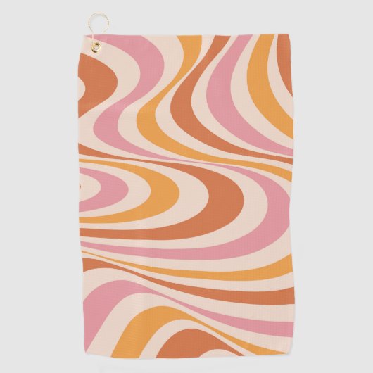 Roze en oranje abstract wervelontwerp golfhanddoek (Voorkant)