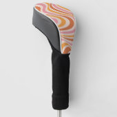 Roze en oranje abstract wervelontwerp golfheadcover (Schuin)