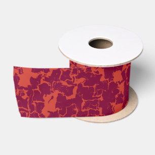 roze en oranje abstracte badhanddoekset lint