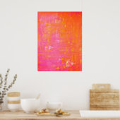 Roze en Oranje Abstracte kunst Poster (Keuken)