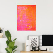 Roze en Oranje Abstracte kunst Poster (Thuiskantoor)