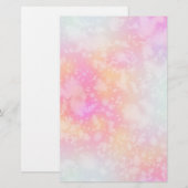 Roze en Oranje Abstracte Waterverf Achtergrond Briefpapier (Voorkant / Achterkant)