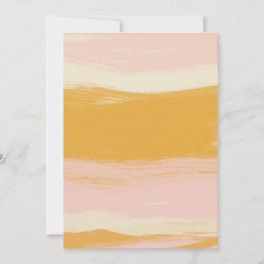 Roze en Oranje Abstracte Waterverf Vrijgezellenfee Kaart (Achterkant)