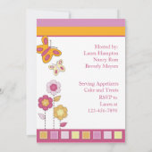 Roze en Oranje Baby shower Kaart (Achterkant)