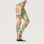 roze en oranje bloemen leggings (Rechts)