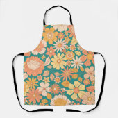 roze en oranje bloemen schort (Voorkant)