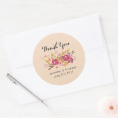 Roze en Oranje bloemkool Bouquet Weddenschap Ronde Sticker (Envelop)