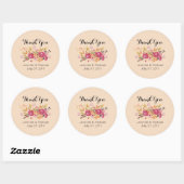 Roze en Oranje bloemkool Bouquet Weddenschap Ronde Sticker (Vel)