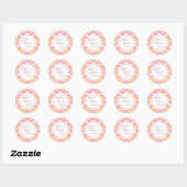 Roze en Oranje Chevron Favor Sticker (Vel)